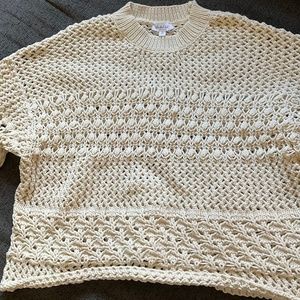 BUCKETLIST small open multi-pattern knit cream sweater